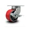 Service Caster 6 Inch Heavy Duty Red Poly on Cast Iron Caster with Brake and Swivel Lock SCC SCC-KP92S630-PUR-RS-SLB-BSL - alternate 1